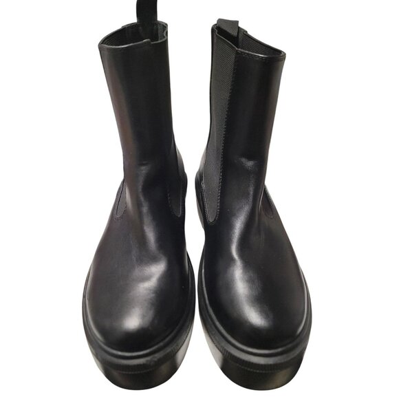 Black Platform Matrix, Goth Style Boots Elastic Sides Slip-On Design - Women 8.5 - Picture 1 of 11